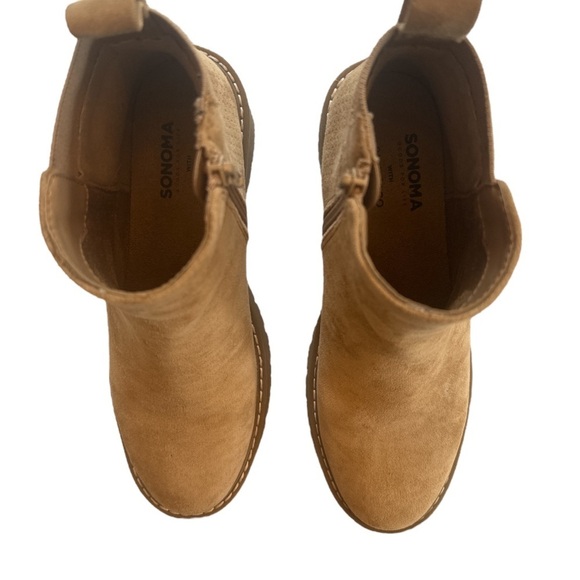 Sonoma Hadley Wedge Ankle Boots Banana Taupe 6.5 - Picture 3 of 9